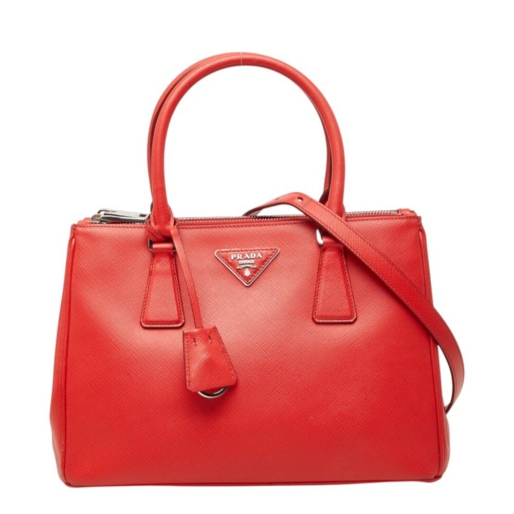 Prada Triangle Logo Plate Saffiano Galleria Handbag 2-Way Crossbody Shoulder ...